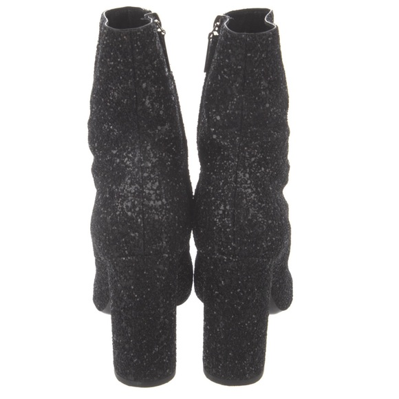 Saint Laurent mid calf heel glitter bedazzled boots - Picture 4 of 5